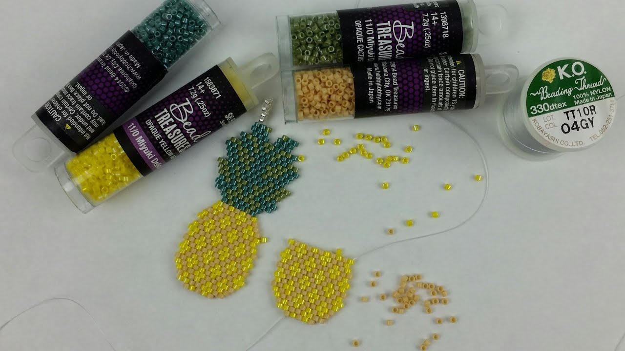 COLGANTE DE PIÑA/🍍DIJE EN FORMA DE PIÑA /EN DELICAS/MIYUKI