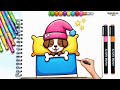 Let’s draw 🤩 Cute Sleepy Puppy 🐶 | Kids &amp; Toddlers #52