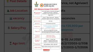IAF Airmen Group Y 2026 😍 Medical Assistant Vacancy | Permanent Job |No Agniveer #jobtalks4u