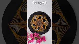 Golden Geometric String Art | Handmade Wall Decor #shorts