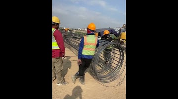 Install rebar cage bore pile of #bridge #construction #infrastructure #civilengineering #shortvideo