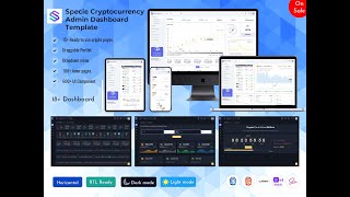 RTL Bitcoin Tokenize Admin Dashboard with Stock market chart Dashboard Wallet Cards – Specie