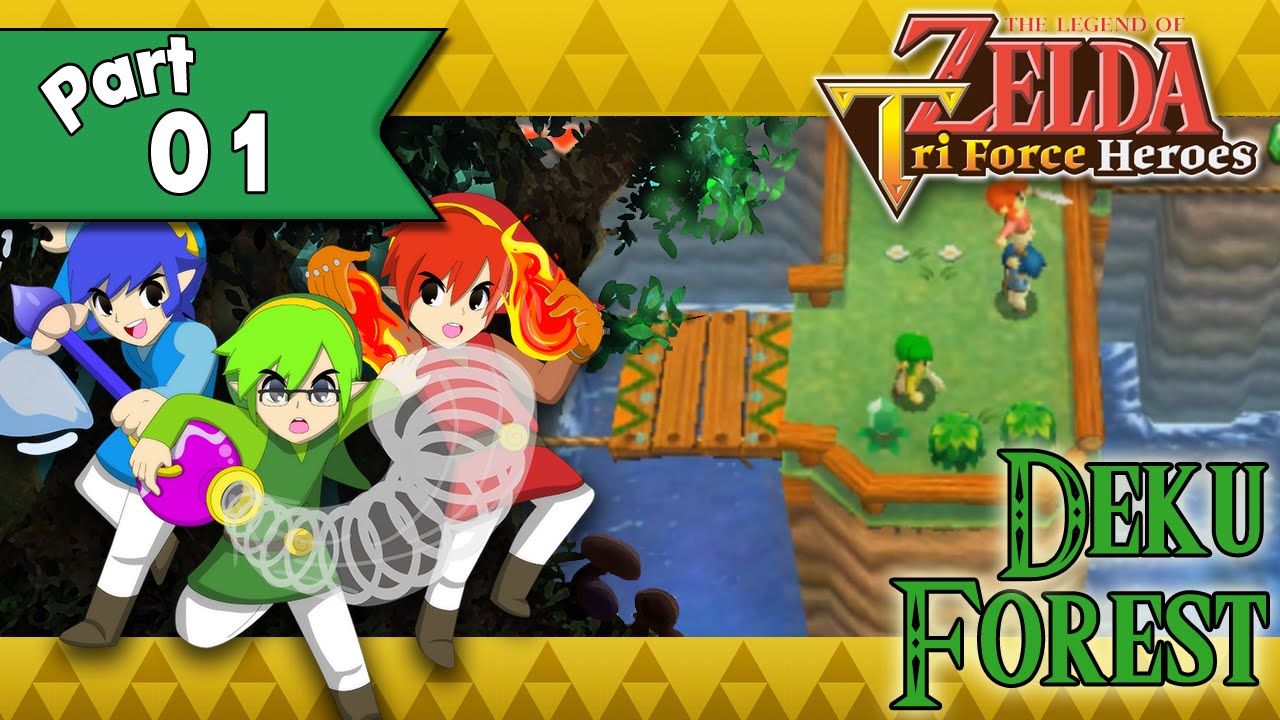 The Legend of Zelda: Triforce Heroes co-op walkthrough (w/ commentary) Part 1 - Deku Forest!
