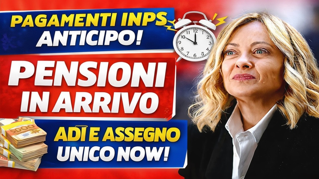 🚨 ATTENZIONE: PAGAMENTI INPS IN ANTICIPO 💰 PENSIONI, ADI, ASSEGNO UNICO, CARTA ACQUISTI ORA!