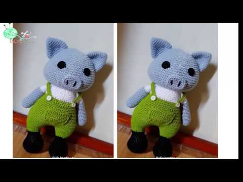 Video Móc chú heo Ruby size to 40cm chart free | Crochet Pig... - youtube