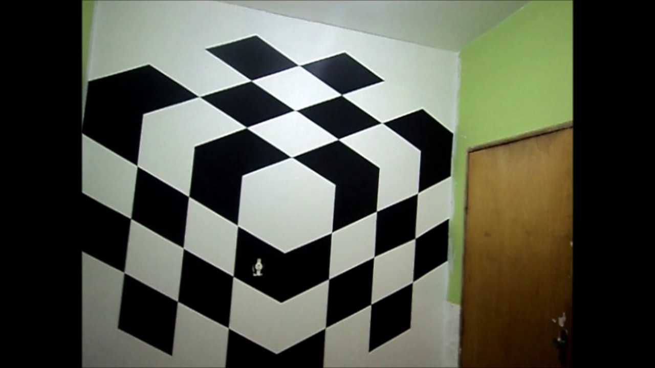 Pintura De Parede Geometrica 3d Cubos Dado Youtube