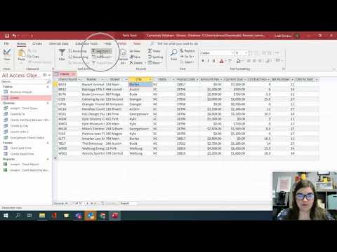 Camashaly Database - Sorting & Filtering in a Table