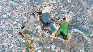 jumping from the highest point to the smallest pool in GTA 5