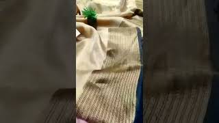 Goldish cream tissue silk all over buti weaving saree with black border(whatsapp 9160538899)