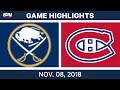 NHL Highlights | Sabres vs. Canadiens – Nov. 8, 2018