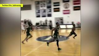 Buzzer beater leads to wild celebration at high school basketball game