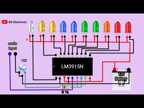 How to make audio level indicator with LM3915 ic - freeform circuit ...