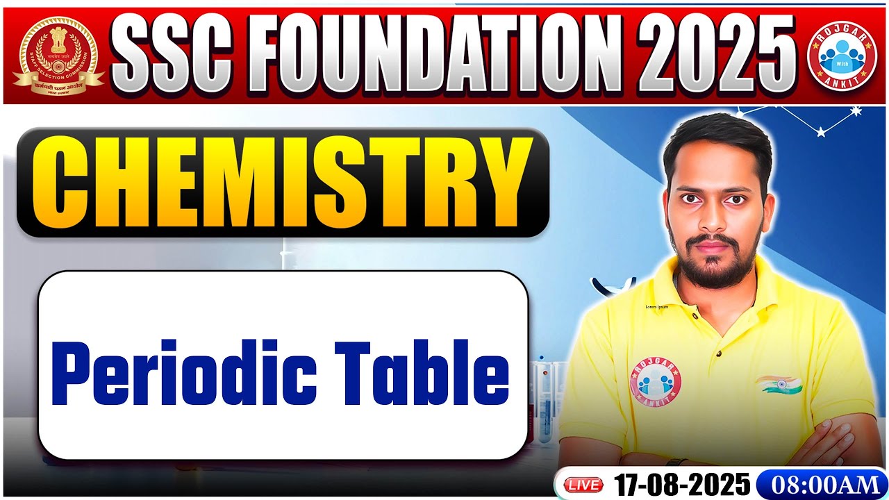 Periodic Table  : Chemistry By Rahul Palliwal Sir | Chemistry for SSC CGL, CHSL Exam 2025