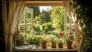 Cozy Morning Jazz🌿 Open Window Birds Sounds for Peace &amp; Creative