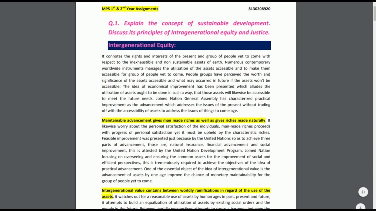MED 002 Sustainable Development Solved Assignment | 2019-2020