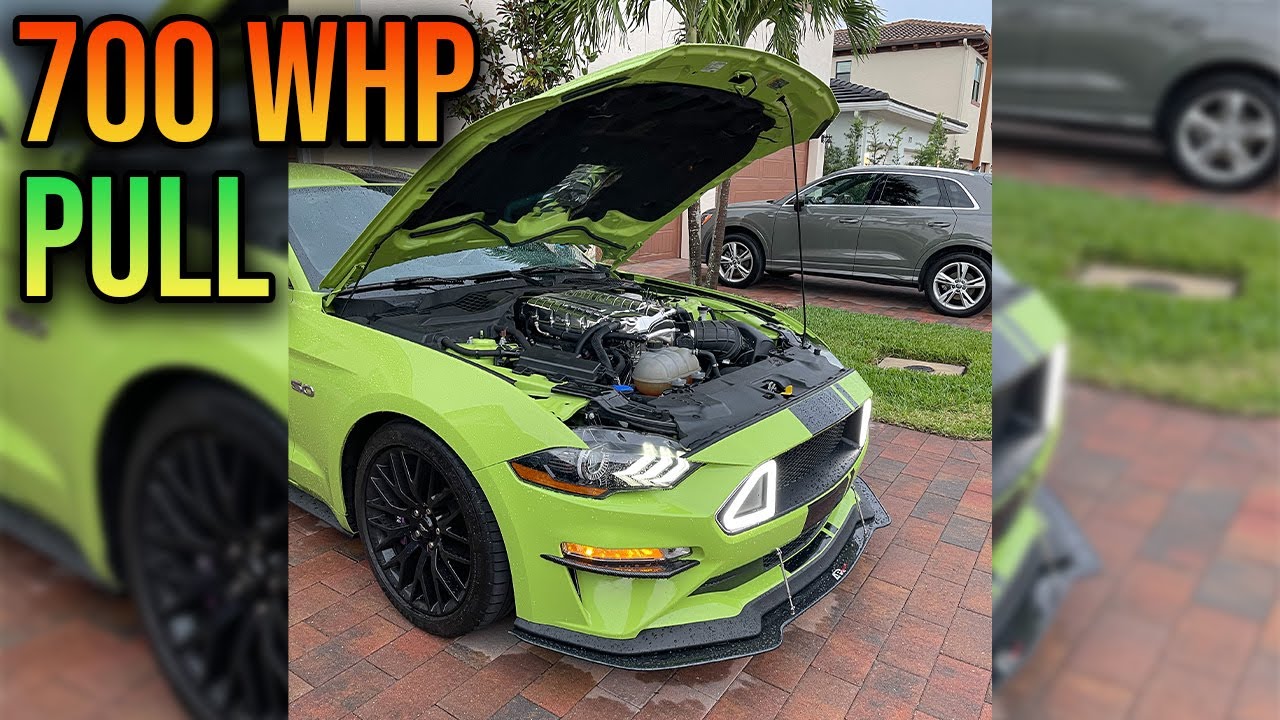 700 WHEEL HORSEPOWER MUSTANG GT 2ND GEAR PULL: WHIPPLE SUPERCHARGED 