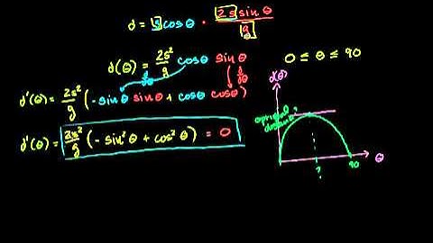 Optimal angle for a projectile part 4 Finding the optimal angle and distance with a bit of calculus in Bangla