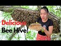 Eating delicious bee hive with live bees zzzzzzzz  jin su  mukbang