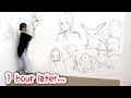 I DOODLE on my new BEDROOM wall in 1 hour!?