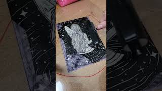 printing Under The Stars lino-cut #shorts #printmaking #linocut