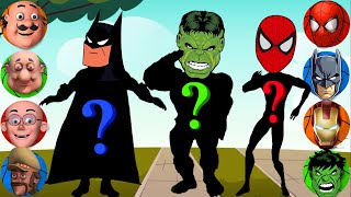 TEBAK GAMBAR MOTU PATLU / VS  / Spiderman, Hulk ,Batman and Iron Man || AVENGERS SUPERHERO || MARVEL