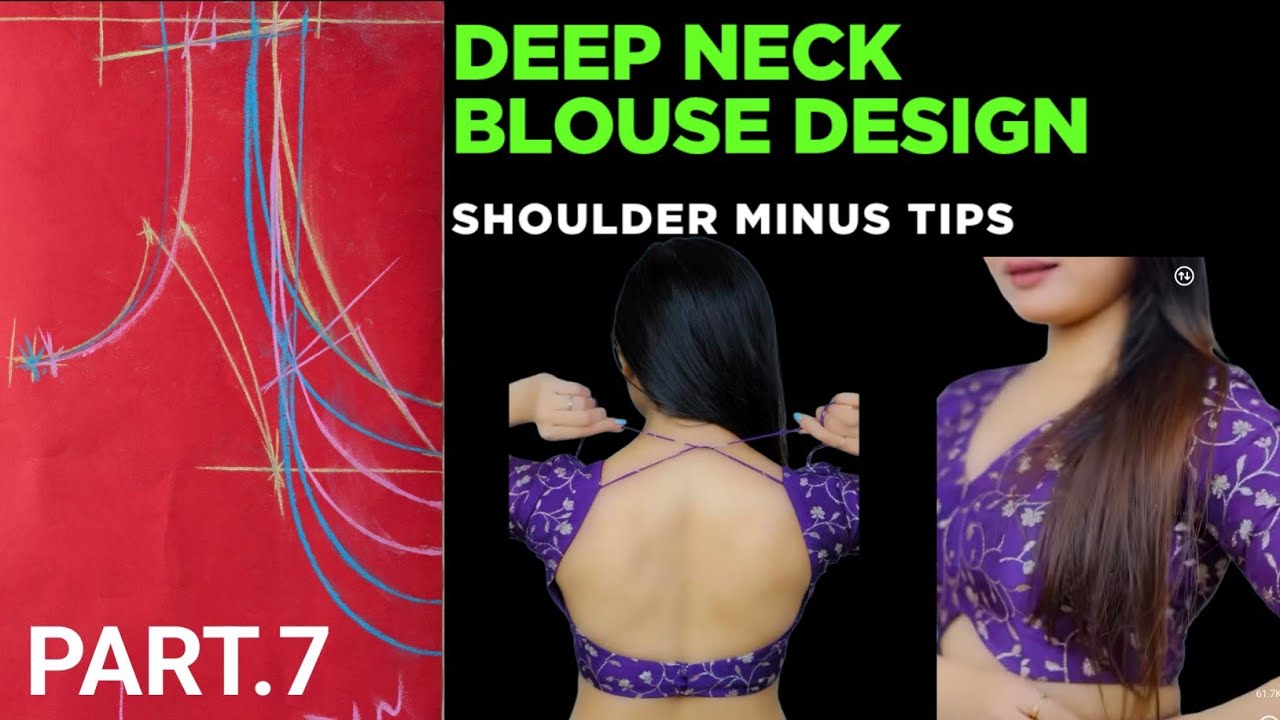 Deep Neck Blouse Design Cutting| #shoulderminus 