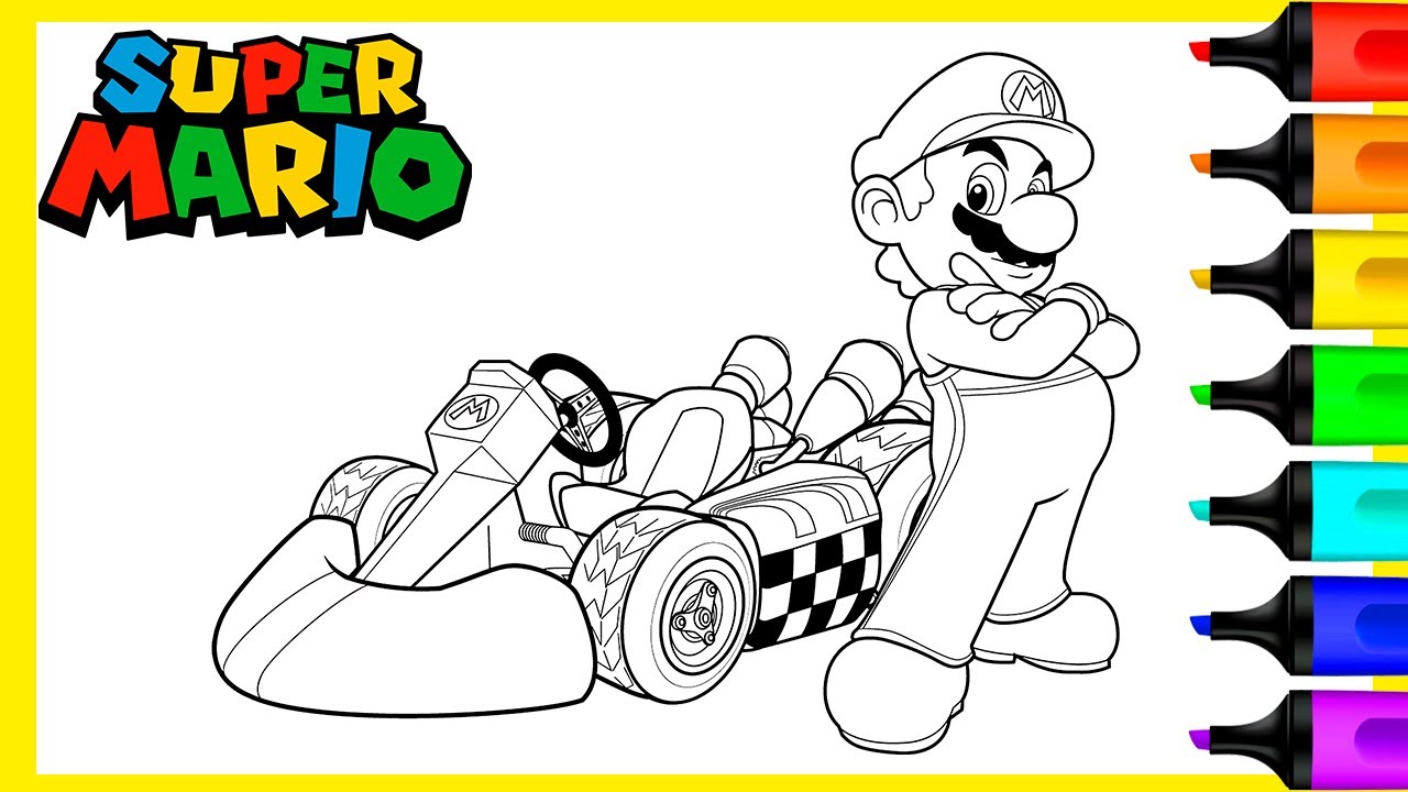 Super Mario Kart Coloring Pages | Art and Coloring Fun - YouTube