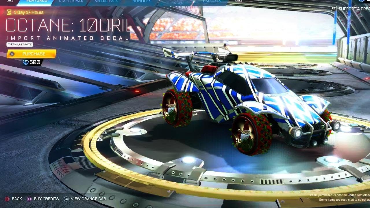 Rocket League Item Shop HD🚀🛒[TITANIUM WHITE OCTANE 10DRIL DECAL❗️]|Ryufalcon Blue