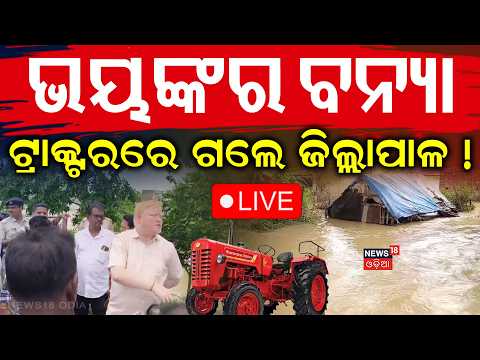 ଭୟଙ୍କର ବନ୍ଯା ଟ୍ରାକ୍ଟରରେ ଗଲେ...Flood Update: Collector Inspects Flood-Hit Areas on Tractor |Live News