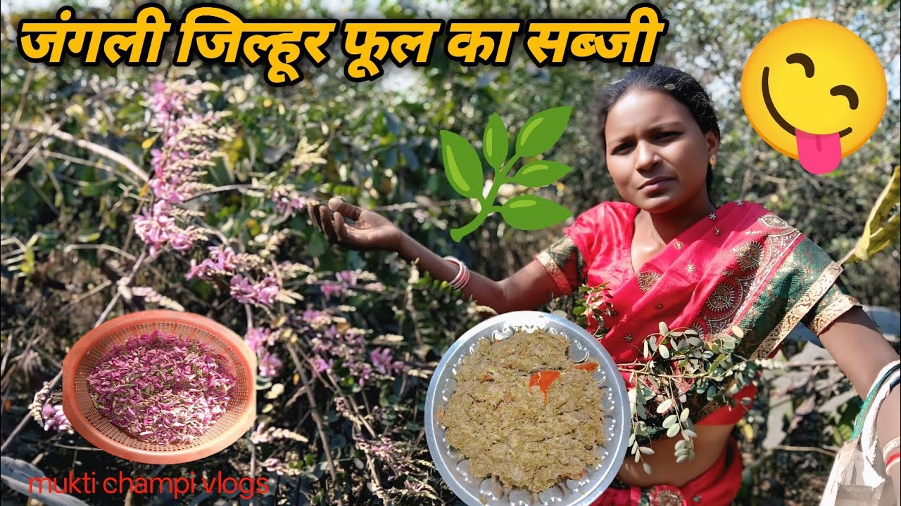 जंगली जिल्हूर फूल का सब्जी बना 🌿😋 // village life //vlog// daily vlog video 