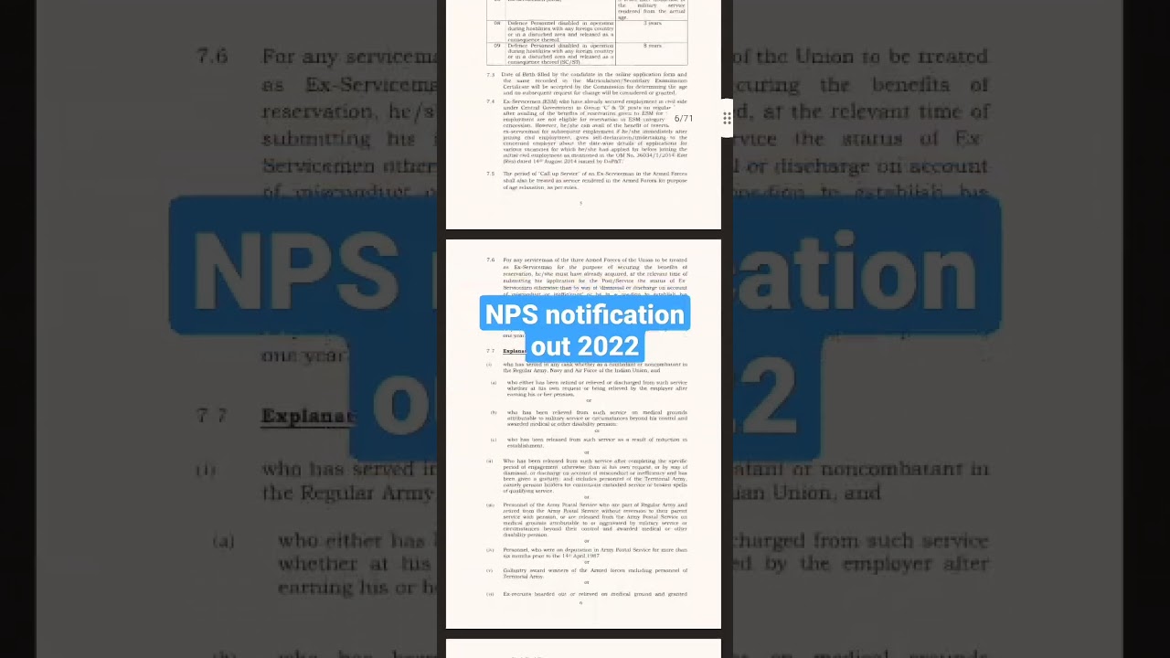 NPS notification out 2022