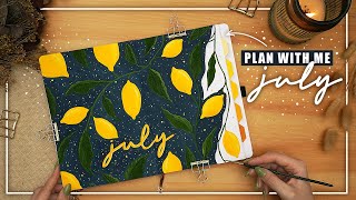 July 2022 BuJo Plan With Me  |  Lemon Bullet Journal Setup