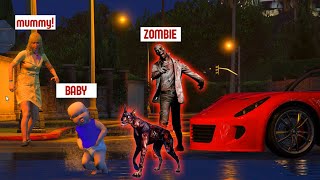 GTA 5 RP : Zombies Chasing the BABY !! Malayalam Techies