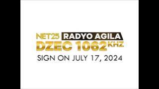 DZEC-AM 1062 KHz Radyo Agila Sign ON July 17, 2024