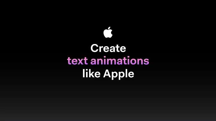 Create Text Animations Like Apple - After Effects Tutorial
