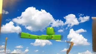 Stikbot falling through the sky