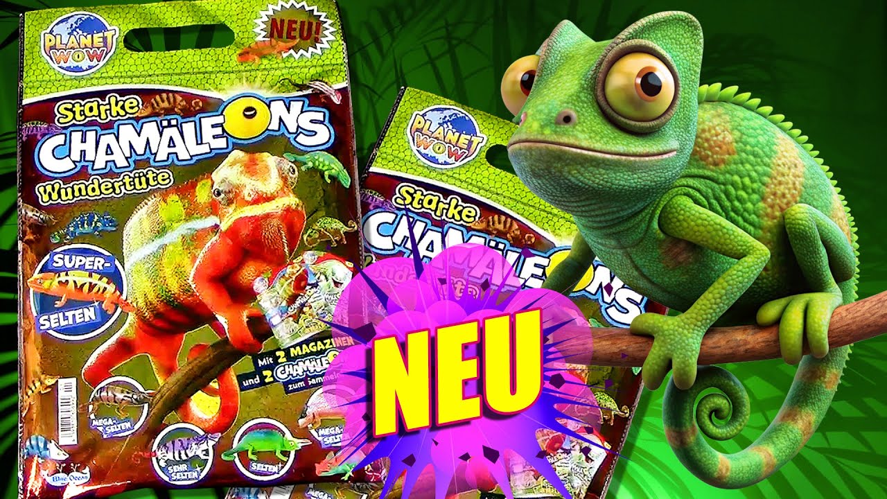 Planet Wow - Chamäleons - Starke Wundertüte mit 2 Magazinen & 2 Figuren zum Sammeln - Blue Ocean