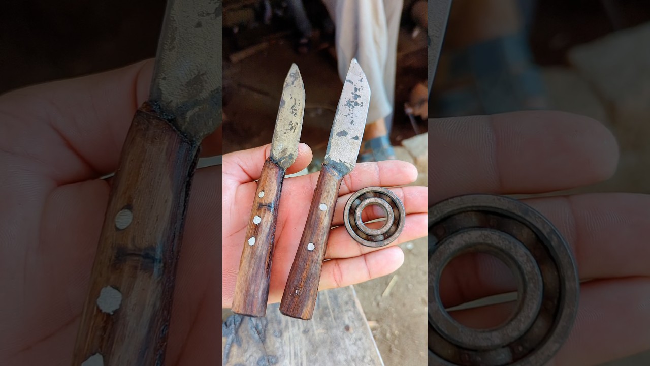 🫛🦾 Turned a rusty bearing into a vegetable knife 