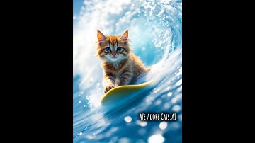 SurfCat #viralvideos #cat #rock #ai #guitar #piano #cats #music #ias #violin