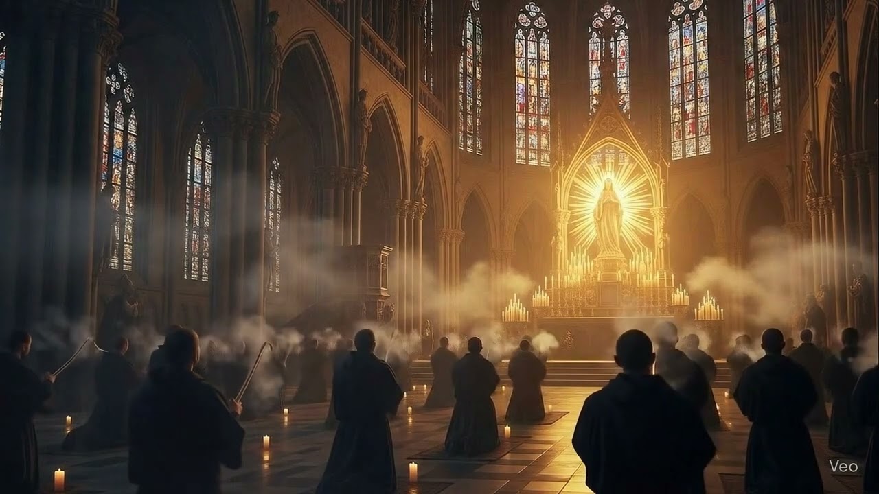 Ave Maria – Gregorian Chant Catholic Hymn | Monks Prayer to the Virgin Mary in Medieval Cathedral