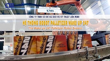 HỆ THỐNG ROBOT XẾP THÙNG LÊN PALLET TỰ ĐỘNG VÀ BĂNG TẢI XOẮN - ROBOT PALLETIZER AND SPIRAL CONVEYOR