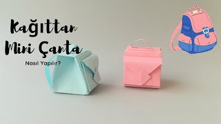 KAĞITTAN MİNİ ÇANTA YAPIMI💼/ Origami Zamanı/ MAKING MINI BAG FROM PAPER
