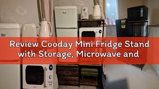 Review Cooday Mini Fridge Stand with Storage, Microwave and mini Fridge Stand with Power Outlet, Cof