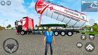 Indonesian Oil Truck Driving Simulator 2021 - Volvo Truck Driver Game - Android Gameplay screenshot 1