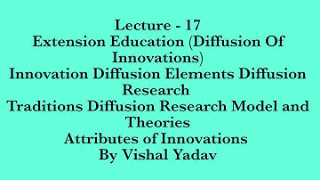 #Lecture 17#Extension Education#Diffusion#Elements#Innovation#Diffusion Research T#Attributes Of In#