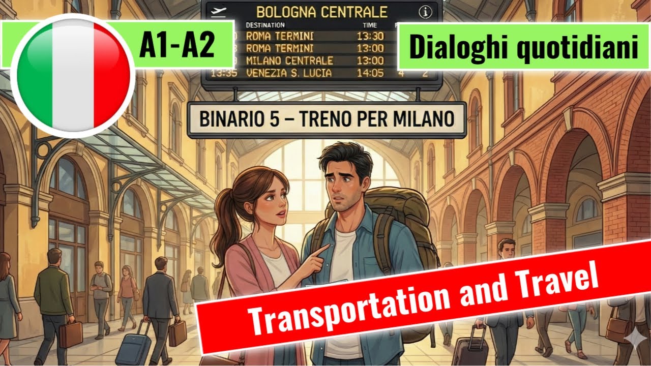 🇮🇹 Урок 2: 10 итальянских разговоров для ПУТЕШЕСТВИЙ (A1-A2) | Основные фразы для ПОЕЗДОВ и автобусо