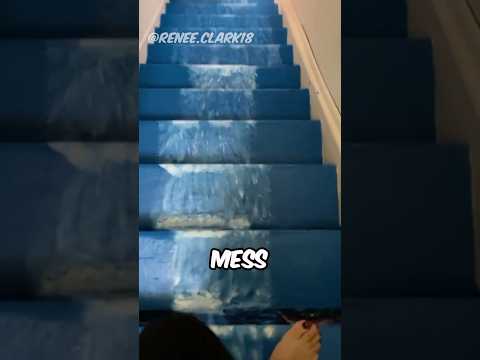 She Turned Her Stairs Into a Waterfall! 🎨😱 (@renee.clark18)