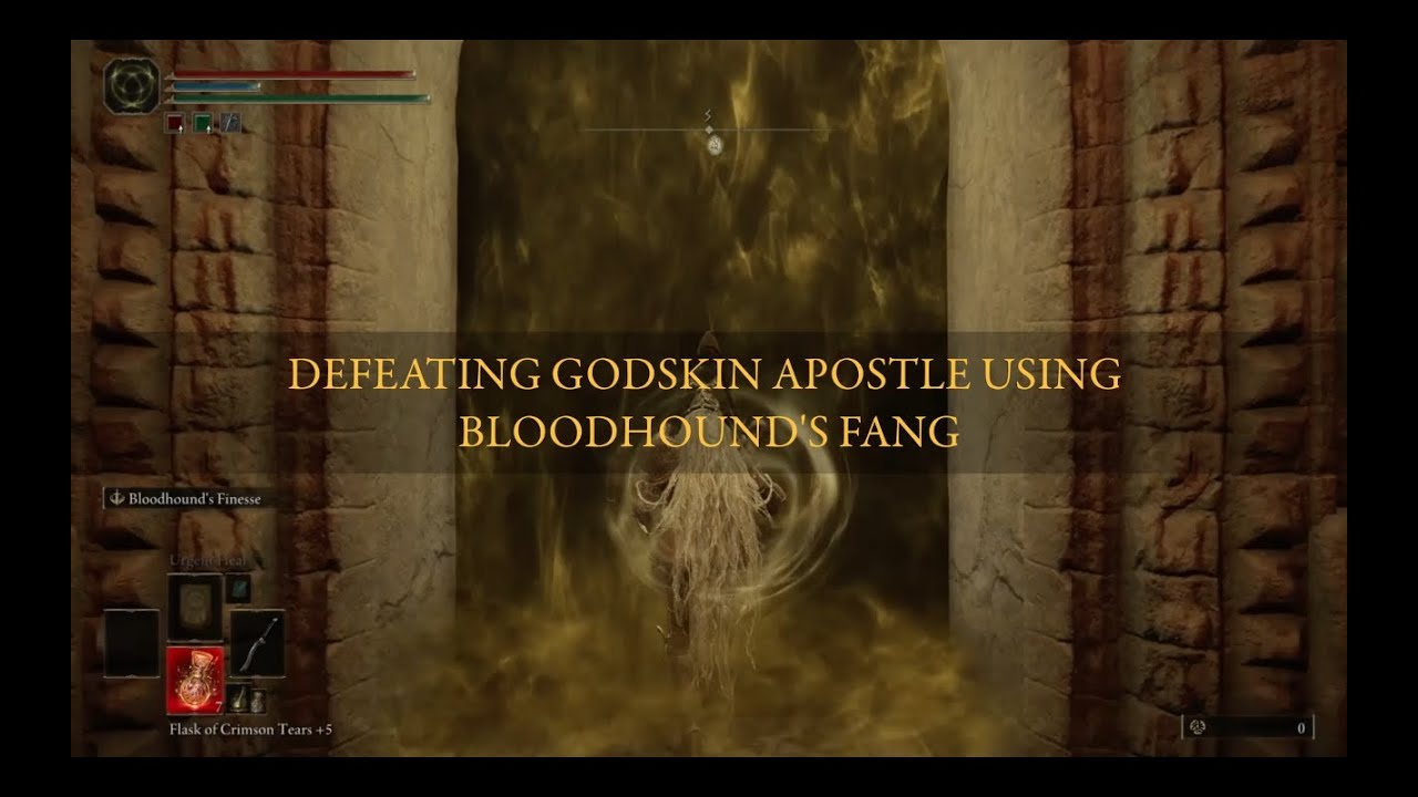 Defeating Godskin Apostle Using Bloodhound's Fang Elden Ring Boss