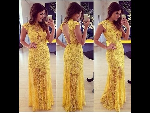 vestido social amarelo