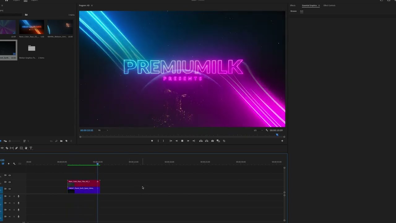 Neon Color Rays Titles PR Tutorial (Premiere Pro MOGRTs)